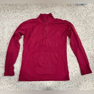 EUC Athleta momentum 1/2 zip top, red, large
